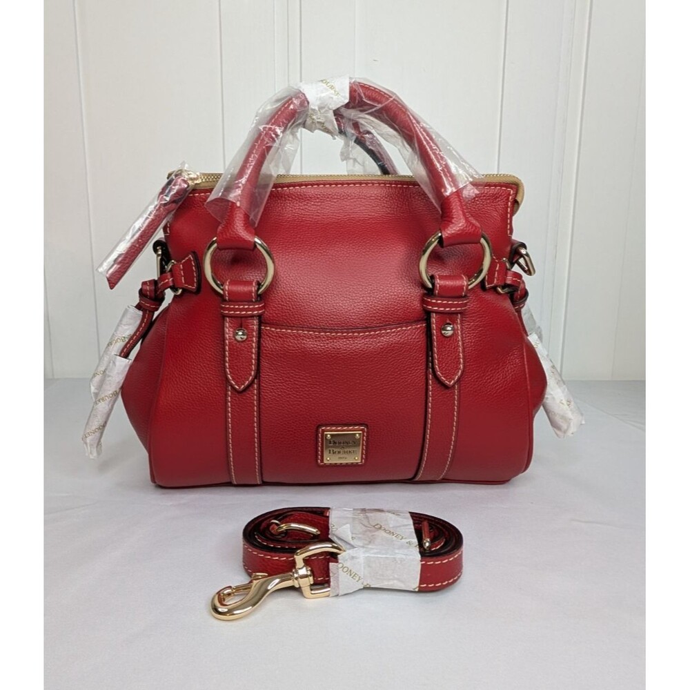 Dooney & Bourke Pebbled Leather Sorrento Satchel 30 with Pocket - Red, NWT